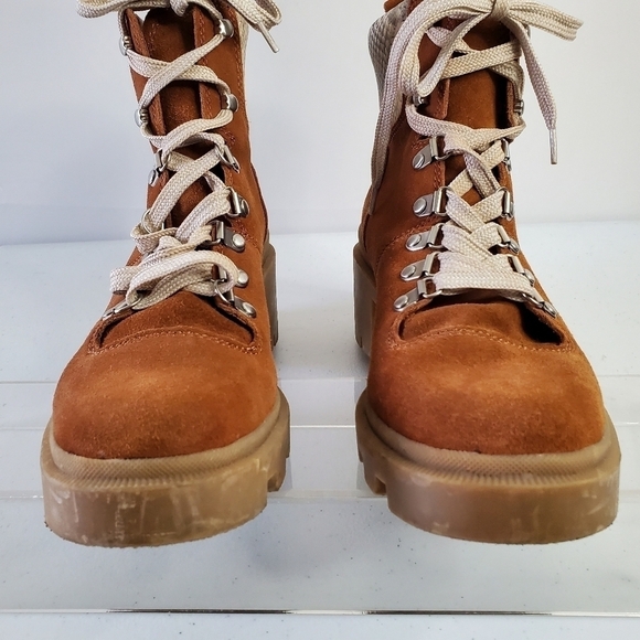 Dolce Vita Rubi Hiker Boot Size 8 Suede Snake Print Accent Chunky Y2K Lug Sole - Picture 4 of 15